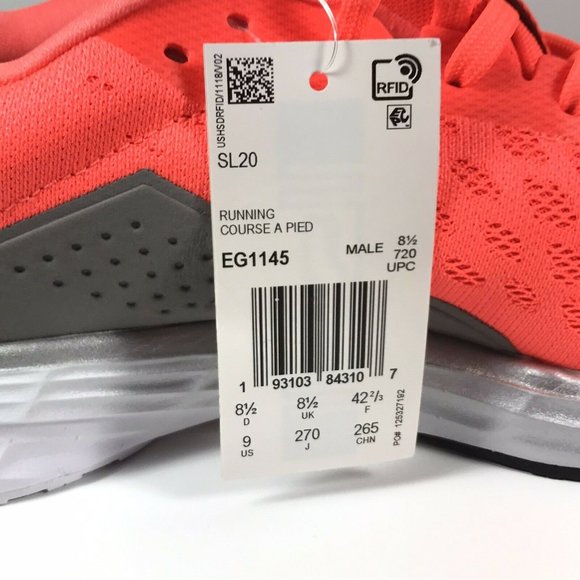 Adidas SL20 Running Shoes Signal Coral Dove Gray - Picture 7 of 7